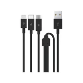 Ttec Trio Şarj Kablosu Type-C,Lightning,Micro USB 120cm Siyah - 2DK7521S - 2