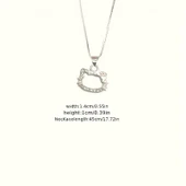 Hello Kitty Figür Gümüş Renk Bijuteri Kolye Zarif ve Şık Tasarım Kadın & Çocuklara Özel Hediye thumbnail 3