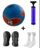 Maç Topu Dikişsiz Sert Zemin Futbol Topu Çim Topu+Tekmelik+Pompa+Çorap Seti - 3
