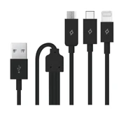 Ttec Trio Şarj Kablosu Type-C,Lightning,Micro USB 120cm Siyah - 2DK7521S - 3