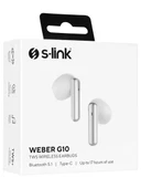 S-Link Weber G10 Beyaz Dokunmatik Gerçek Kablosuz Bluetooth V5.1 Tws Mikrofonlu Kulaklık - 2