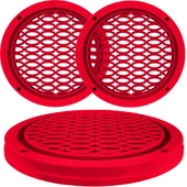 Renkli Hoparlör Kapak 16cm Led Takılabilir 2 Adet Kırmızı - 1
