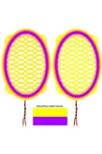 Ledli Taraftar Hoparlör Kapak Oval 2 Adet  sarı mor - 1