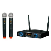 KÖNİG K-312 16 KANAL UHF DIGITAL ÇİFT KANAL 2 EL KABLOSUZ TELSİZ MİKROFON - 1