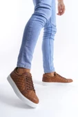 Bağcıklı Cilt Kapitone Desenli Erkek Günlük Sneaker Ayakkabı - 3