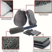 Coofbe Profesyonel 11 Parça Mikrofiber Araç Oto Yıkama Seti Araç Fırçası Araç Mikrofiber Bez Seti - 6