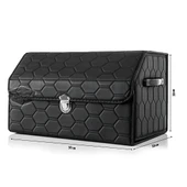 Araç Bagaj Düzenleyici Deri Çanta Organizer Deri Araba Çantası Oto Içi Eşya Aksesuarları Düzenleme Otomobil Aksesuar Malzeme Siyah Dikişli Kapitone - 4