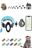 Takip Cihazı ve Airtag Yuvalı Kedi Tasması 2'li Set Ios Uyumlu Boyun Tasması GPS  MAVİ - 1