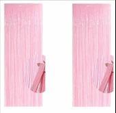 2 ADET PEMBE ARKA FON PERDE thumbnail 1