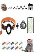 Takip Cihazı ve Airtag Yuvalı Kedi Tasması 2'li Set Ios Uyumlu Boyun Tasması GPS  TURUNCU - 1