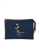 Breathe, Sip, Smile - Lacivert Clutch Çanta - 1