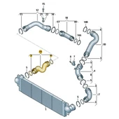 VW Caravelle T5 2004-2010 1.9TDi AXB Turbo Borusu Sağ Alt 7H0145709B - 3