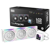 Dragos AquaForge 360 Intel-AMD 360MM LCD Ekranlı ARGB Beyaz Sıvı Soğutucu - 1