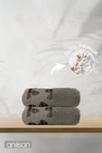 2'li Flor Antrasit El Havlusu - 50x90 Cm, 225 Gr, %100 Pamuk, Spa Ve Otel Havlusu, Günlük Kullanıma Uygun - 1