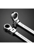 İTHAL Çantalı Profesyonel Mafsallı Cırcırlı Anahtar 12 Parça Oynar Başlı Takım Chrome Vanadium Çelik - 3
