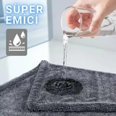 Coofbe Profesyonel 40x60cm 1200GSM Ultra Kalın Mikrofiber Araç Kurulama Havlusu Oto Yıkama Bezi Kurutma Havlusu - 4