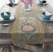 Barok Pembe Güller Desenli Ranır - Runner - 1