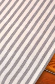 Gri Çizgili Keten Runner 40x150 Cm - 2