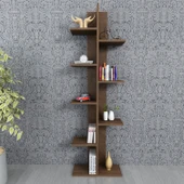 Karo Dekoratif Kitaplık Ceviz - 1