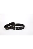 KUZGUN TİCARET Softlu Kemik Desenli Köpek Tasması 2 cm x 45 cm Siyah - 1