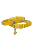 KUZGUN TİCARET Kadife Kedi Boyun Tasması Yoncalı 20-32 cm Sarı - 1