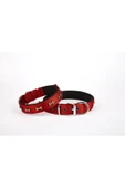 KUZGUN TİCARET Softlu Kemik Desenli Köpek Tasması 2 cm x 40 cm Kırmızı - 1