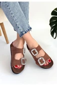 KUZGUN ONLİNE SHOP Taba Nubuk Terlik - 1