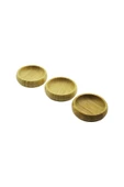 KUZGUN ONLİNE SHOP 3PCS MİNİ YUVARLAK AHŞAP BAMBU ÇEREZLİK - LOKUMLUK FİLELİ AMBALAJ 9CM (4767) - Lisinya - 1