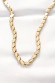 KUZGUN ONLİNE SHOP 316L Çelik Gold Renk Arpa Tasarımlı Kolye - Lisinya - 1