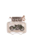 KUZGUN ONLİNE SHOP Vintage Tasarım Dekoratif Metal Kapı Yazısı Motosiklet Dekorlu ( Lisinya ) - 1