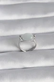 KUZGUN ONLİNE SHOP Pirinç Gümüş Renk Sedefli Kadın Yüzük - Lisinya - 1