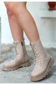 KUZGUN ONLİNE SHOP Nude Cilt Bağcıklı Bot - 1