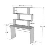 Kaya Kitaplıklı Çalışma Masası Siyah thumbnail 3