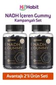 Hİ HABİT NADH Gummy (2'li Set) Q10, Resveratrol, Glutatyon İçeren Anti-Aging Takviye Edici Gıda Vegan Gummies - 1