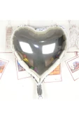 KUZGUN ONLİNE SHOP Kalp Uçan Balon Folyo Gümüş 80 cm 32 inç (4767) - Lisinya - 1