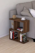 Kitaplıklı Yan Sehpa Ceviz - 1