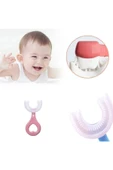 KUZGUN ONLİNE SHOP Silikon Çocuk Diş Fırçası Tartar Temizleyici (2-12 Yaş) - Pembe - 1
