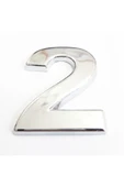 KUZGUN ONLİNE SHOP Cemax 2 Rakamı 3,75 cm Krom Yapışkanlı - 1