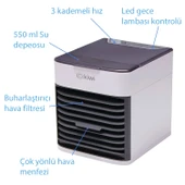 Kiwi KFAN-7613 3'ü 1 Arada Portatif Led Işıklı İyonizer Hava Soğutucu Nemlendirici ve Temizleyici - 5