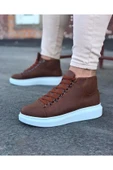 KUZGUN ONLİNE SHOP Taba Bağcıklı Sneakers Yarım Bilek Bot - 1