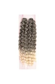KUZGUN ONLİNE SHOP Nice Bulk Afro Su Dalgası Saç / Kahve / Platin Ombreli - 1