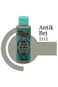 KUZGUN ONLİNE SHOP Rich Multi Surface 2112 Antik Bej Akrilik Boya 120 cc - 1