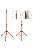 KUZGUN ONLİNE SHOP Kuaför Eğitim Mankeni İçin Metal Tripod / Turuncu + Taşıma Çantası - 1