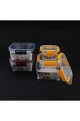 KUZGUN ONLİNE SHOP 3 PARÇA KARE MİKA SAKLAMA KABI SETİ SİLİKON CONTALI KAPAK 400-900-1800ML (4767) - Lisinya - 1