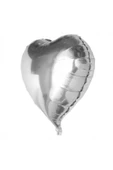 KUZGUN TİCARET Kalp Balon Folyo Gümüş 60 Cm 24 İnç - Lisinya - 1