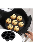KUZGUN TİCARET 7 Gözlü Silikon Çok Amaçlı Airfryer Muffin Cupcake Kek Ve Çörek Pişirme Kalıbı ( Lisinya ) - 1