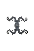 KUZGUN TİCARET Antika Tarz Dekoratif Pirinç Süslü Menteşe - 190x170 Mm, Oksit - Lisinya - 1