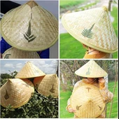 Naturel Renk Cambodia Kamboçyalı Vietnam Şapkası PVC Hasır - 2