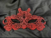 Kırmızı Dantel Masquerade Maskesi Çift Taraflı 10 No - 1