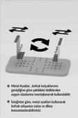 Yan Sehpa Ayarlanabilir Tepsi DİKDÖRTGEN Dekoratif Modern Yatay Dikey Koltuk Sehpası Ceviz(2 adet ) - 5